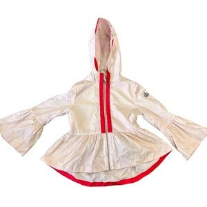 Moncler Kids Raincoat - White with Red Accents